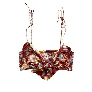 Free People Ava Reversible Tie Front Micro Tank Top Rust Red Size‎ L